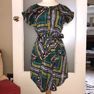 Tribal Print Shirt Dress